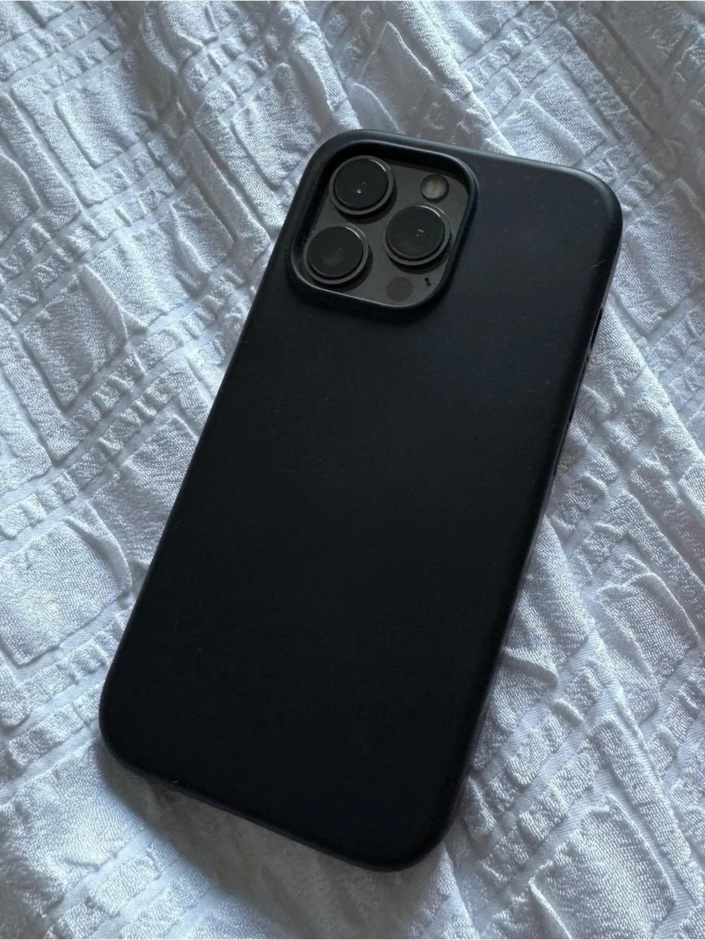 Apple iPhone with Black Case - Black